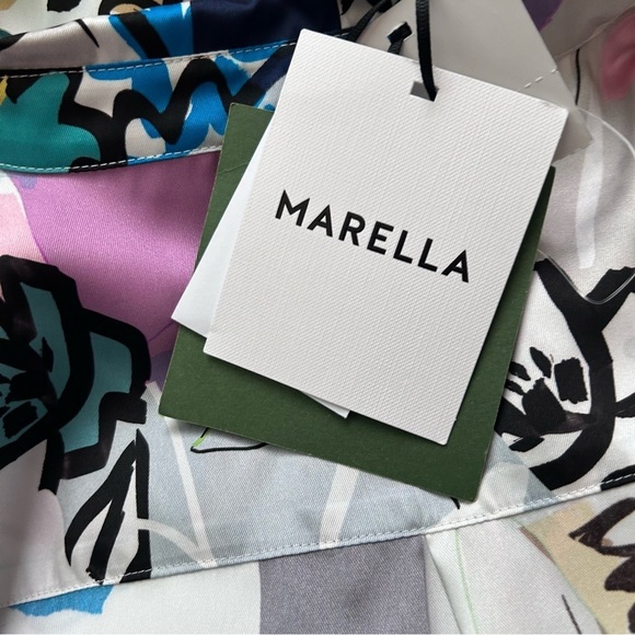 NWT MARELLA Alcuno Graphic Print Mini Shirt Dress Sz 14 US - Picture 13 of 15